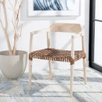 Munro Wanda Woven Leather & Solid Wood Accent Chair (Fully Assembled) - 22 W x 20.5 L x 28.5 H - 22Wx21Dx29H
