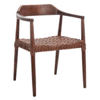 Munro Wanda Woven Leather & Solid Wood Accent Chair (Fully Assembled) - 22 W x 20.5 L x 28.5 H - 22Wx21Dx29H