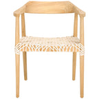 Munro Wanda Woven Leather & Solid Wood Accent Chair (Fully Assembled) - 22 W x 20.5 L x 28.5 H - 22Wx21Dx29H