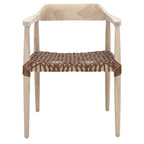 Munro Wanda Woven Leather & Solid Wood Accent Chair (Fully Assembled) - 22 W x 20.5 L x 28.5 H - 22Wx21Dx29H