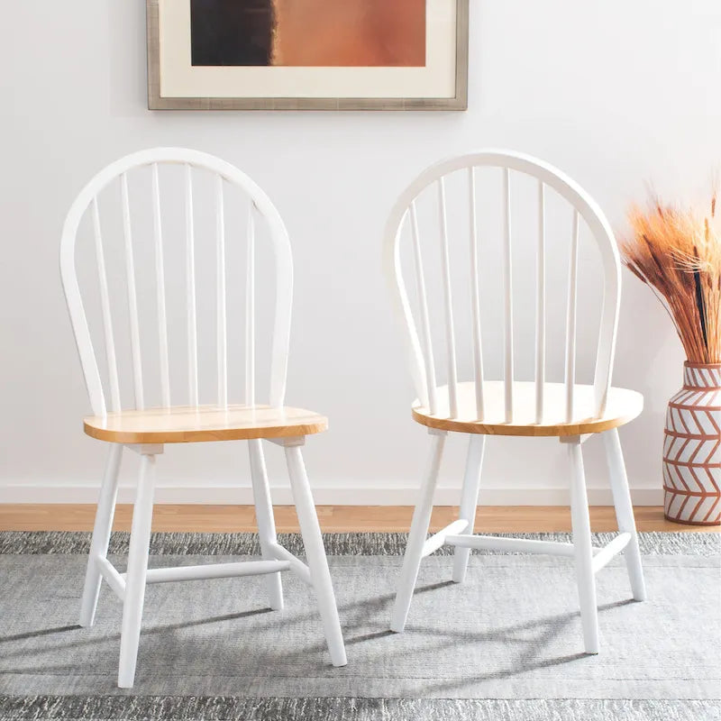 SAFAVIEH Delcie Spindle Oval Back Dining Chair (Set of 2) - 17.9 x 19.7 x 37 - 18Wx20Dx37H