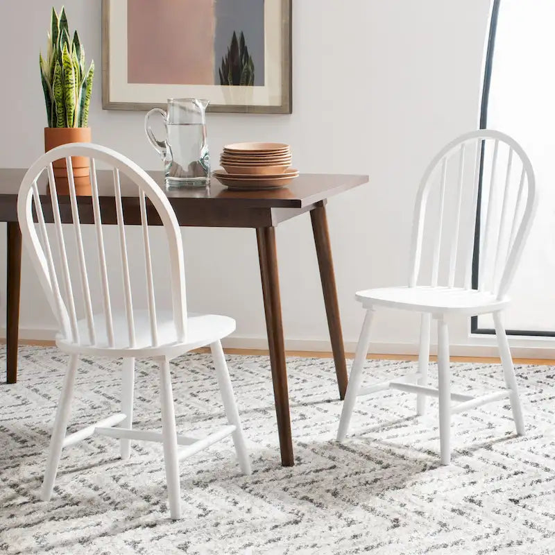 SAFAVIEH Delcie Spindle Oval Back Dining Chair (Set of 2) - 17.9 x 19.7 x 37 - 18Wx20Dx37H