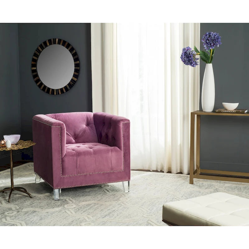 SAFAVIEH Kamilah Poltrona a pozzetto bianca/trasparente - 31.9 x 33.9 x 29.9 - 32L x 34P x 30A
