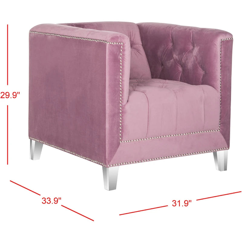 SAFAVIEH Kamilah Poltrona a pozzetto bianca/trasparente - 31.9 x 33.9 x 29.9 - 32L x 34P x 30A