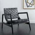 SAFAVIEH Vena Leather Woven Accent Chair - 30 W x 28 D x 28 H - 30Wx28Dx28H