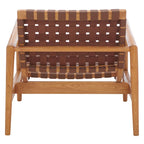 SAFAVIEH Vena Leather Woven Accent Chair - 30 W x 28 D x 28 H - 30Wx28Dx28H