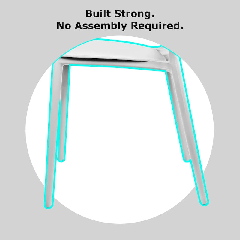 Modern Plastic Garden Patio Indoor or Outdoor Dining Stackable Chair UV Protected Armless With Dot Back Surf