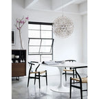Set of 2 Modern Wood Dining Chair With Y Back Arm Armchair Hemp Seat For Home Restaurant Office