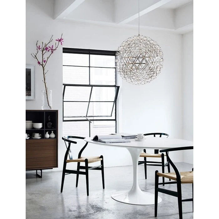 Set of 2 Modern Wood Dining Chair With Y Back Arm Armchair Hemp Seat For Home Restaurant Office