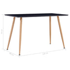 vidaXL Dining Table Black and Oak 47.2x23.6x29.1 MDF