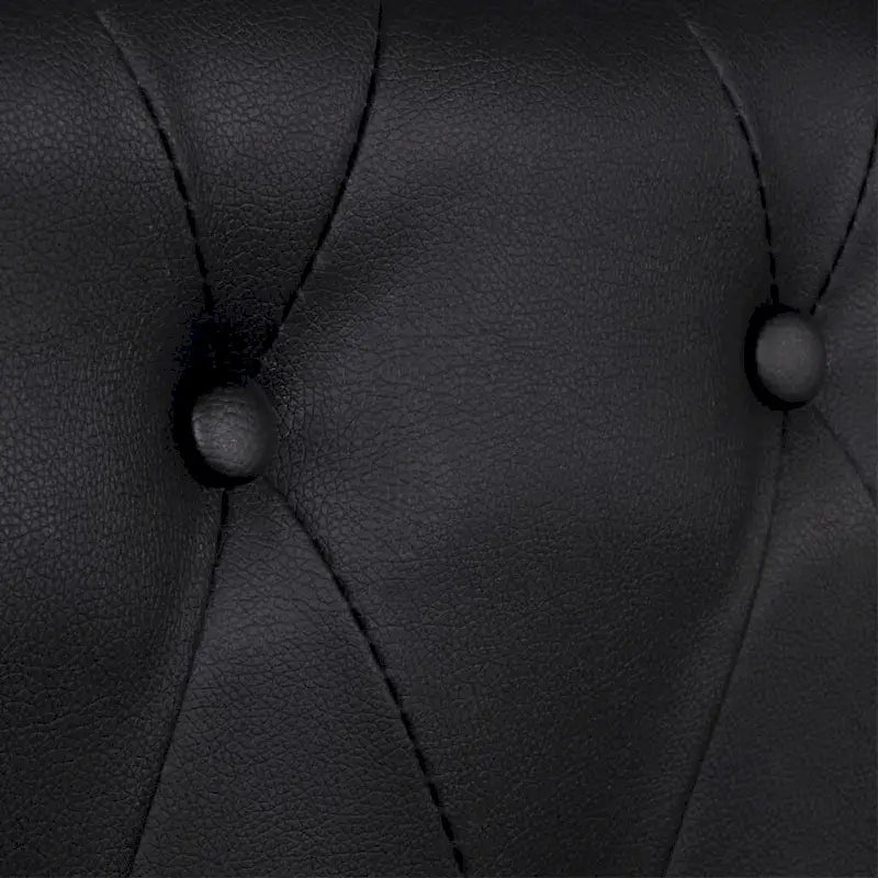 vidaXL Chesterfield Sofa Set 2-Seater and 3-Seater Black Faux Leather