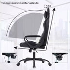 Sedia da ufficio FDW Sedia da gaming Sedia da scrivania Sedia direzionale con supporto lombare Sgabello regolabile Sedia da computer girevole con ruote