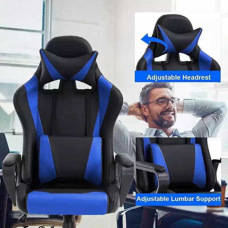 Sedia da ufficio FDW Sedia da gaming Sedia da scrivania Sedia direzionale con supporto lombare Sgabello regolabile Sedia da computer girevole con ruote