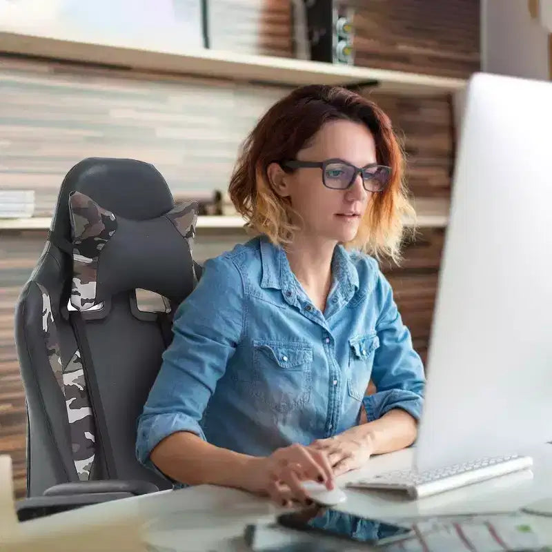 Sedia da ufficio FDW Sedia da gaming Sedia da scrivania Sedia direzionale con supporto lombare Sgabello regolabile Sedia da computer girevole con ruote