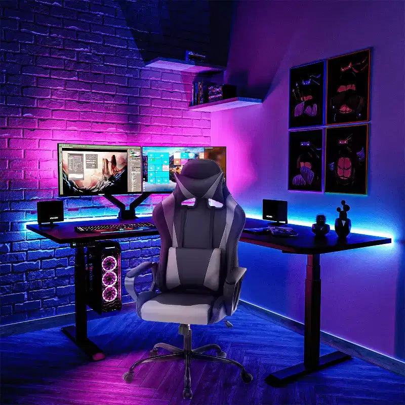 Sedia da ufficio FDW Sedia da gaming Sedia da scrivania Sedia direzionale con supporto lombare Sgabello regolabile Sedia da computer girevole con ruote