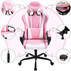Sedia da ufficio FDW Sedia da gaming Sedia da scrivania Sedia direzionale con supporto lombare Sgabello regolabile Sedia da computer girevole con ruote