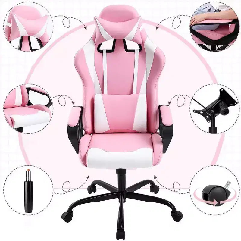 Sedia da ufficio FDW Sedia da gaming Sedia da scrivania Sedia direzionale con supporto lombare Sgabello regolabile Sedia da computer girevole con ruote