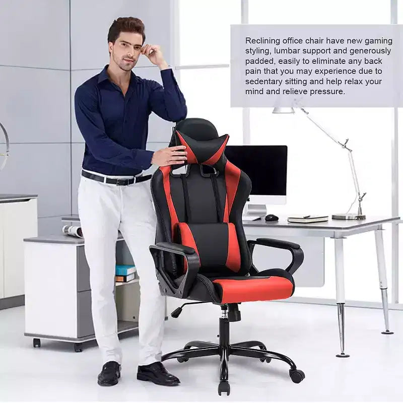 Sedia da ufficio FDW Sedia da gaming Sedia da scrivania Sedia direzionale con supporto lombare Sgabello regolabile Sedia da computer girevole con ruote