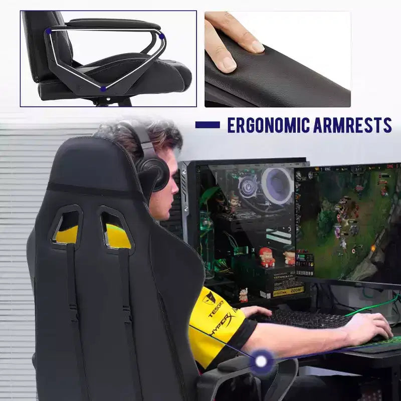 Sedia da ufficio FDW Sedia da gaming Sedia da scrivania Sedia direzionale con supporto lombare Sgabello regolabile Sedia da computer girevole con ruote