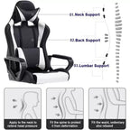 Sedia da ufficio FDW Sedia da gaming Sedia da scrivania Sedia direzionale con supporto lombare Sgabello regolabile Sedia da computer girevole con ruote