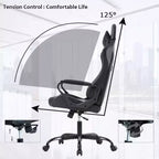 Sedia da ufficio FDW Sedia da gaming Sedia da scrivania Sedia direzionale con supporto lombare Sgabello regolabile Sedia da computer girevole con ruote