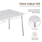 Set tavolo da pranzo VECELO, tavolo da cucina con 2/4 sedie, set da pranzo rettangolare in metallo e legno da 3/5 pezzi
