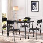 Set tavolo da pranzo VECELO, tavolo da cucina con 2/4 sedie, set da pranzo rettangolare in metallo e legno da 3/5 pezzi