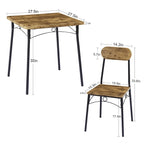Set tavolo da pranzo VECELO, tavolo da cucina con 2/4 sedie, set da pranzo rettangolare in metallo e legno da 3/5 pezzi
