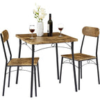 Set tavolo da pranzo VECELO, tavolo da cucina con 2/4 sedie, set da pranzo rettangolare in metallo e legno da 3/5 pezzi