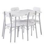 Set tavolo da pranzo VECELO, tavolo da cucina con 2/4 sedie, set da pranzo rettangolare in metallo e legno da 3/5 pezzi
