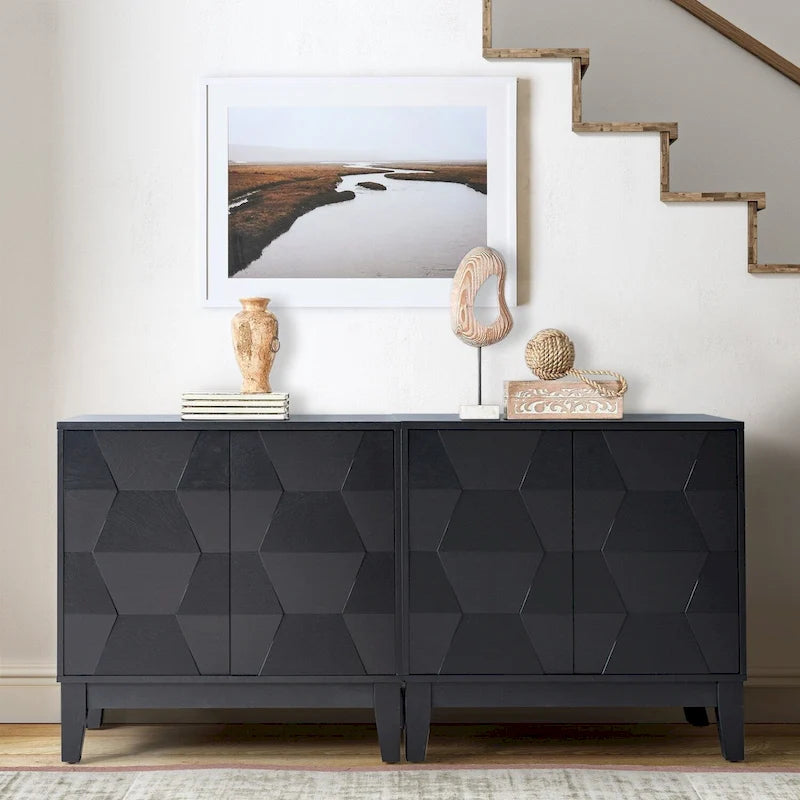 Martina Mobile Contenitore Moderno a 2 Ante con Ripiani Regolabili Set da 2 Pezzi di HULALA HOME