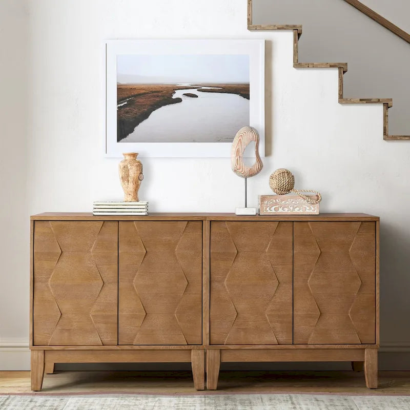 Martina Modern 2-door Ample Storage Cabinet With Adjustable Shelves Set Of 2 By HULALA HOME