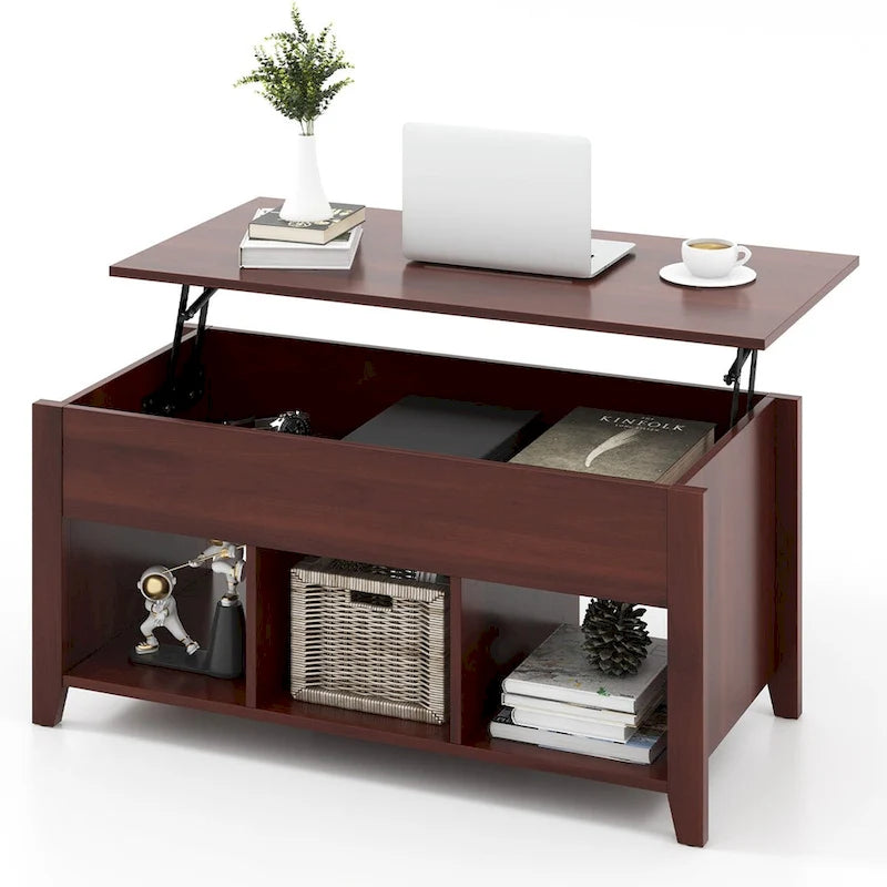 CCostway ostway Lift Top Coffee Table with Hidden Compartment and - See Details