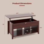 CCostway ostway Lift Top Coffee Table with Hidden Compartment and - See Details
