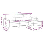 vidaXL Couch Modern Accent Upholstered Chair with Footstool Microfiber Fabric