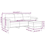 vidaXL Couch Modern Accent Upholstered Chair with Footstool Microfiber Fabric