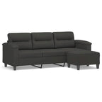 vidaXL Couch Modern Accent Upholstered Chair with Footstool Microfiber Fabric