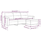vidaXL Couch Modern Accent Upholstered Chair with Footstool Microfiber Fabric