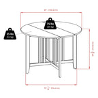 5-Pc Round Drop Leaf Table with Ladder-back Chairs, Walnut
