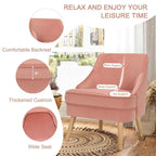 Poltrona imbottita in velluto con gambe in legno di gomma - 27 x 25 x 30 (L x P x A)