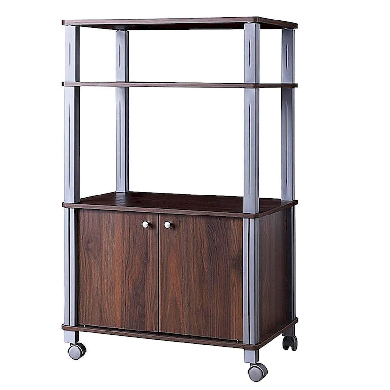Microwave Rack Stand Rolling Storage Cart - 23.5 x 15.5 x 38.5 (L x W x H)