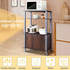 Microwave Rack Stand Rolling Storage Cart - 23.5 x 15.5 x 38.5 (L x W x H)