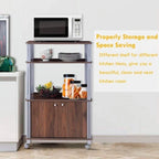 Microwave Rack Stand Rolling Storage Cart - 23.5 x 15.5 x 38.5 (L x W x H)