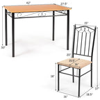 Costway 5 PC Dining Set Wood Metal Table 30 and 4 Chairs Kitchen