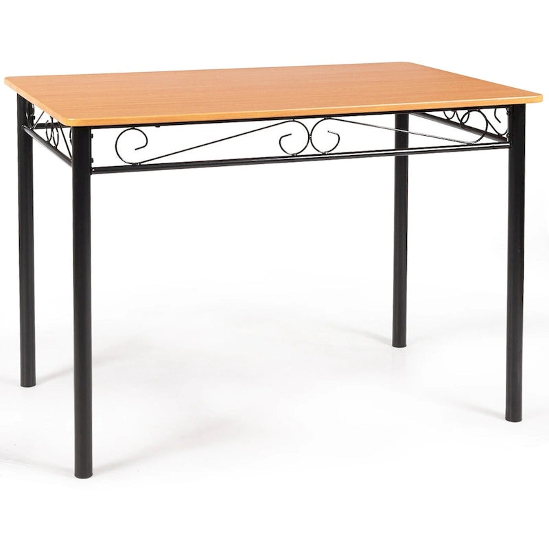 Costway 5 PC Dining Set Wood Metal Table 30 and 4 Chairs Kitchen