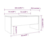 vidaXL Coffee Table Lift Top End Table Accent Side Sofa Table Engineered Wood - 40.2 x 19.9 x 18.3