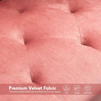 Divano-letto convertibile in velluto, divano componibile con pouf, divano-letto futon stile Mid-Century - 32P x 100,7L x 29,9A