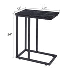 VECELO C-Shaped End Table Small Side Table Sofa Table with Metal Frame C-Shaped Couch Table Nightstand Set of 2