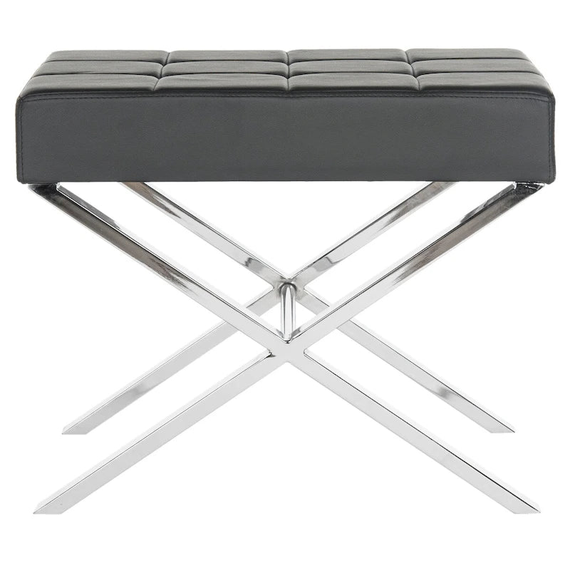 SAFAVIEH Marlys Modern Glam Black Ottoman