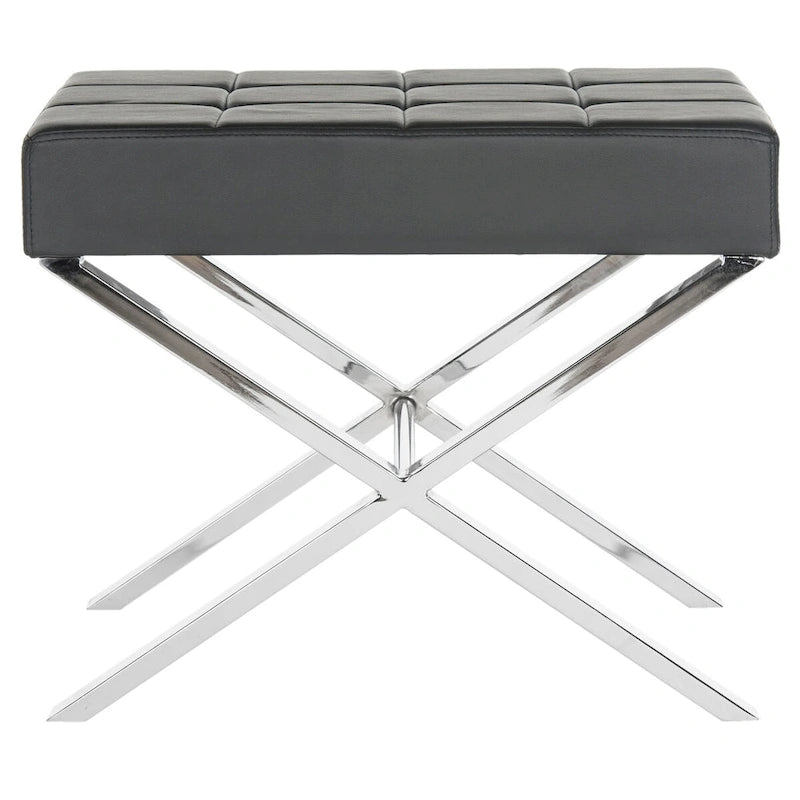 SAFAVIEH Marlys Modern Glam Black Ottoman